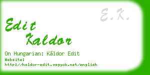 edit kaldor business card