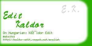 edit kaldor business card